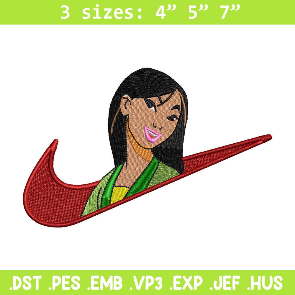 Nike Mulan embroidery design, Nike Mulan embroidery, Nike design, cartoon design, cartoon shirt, Digital download.jpg