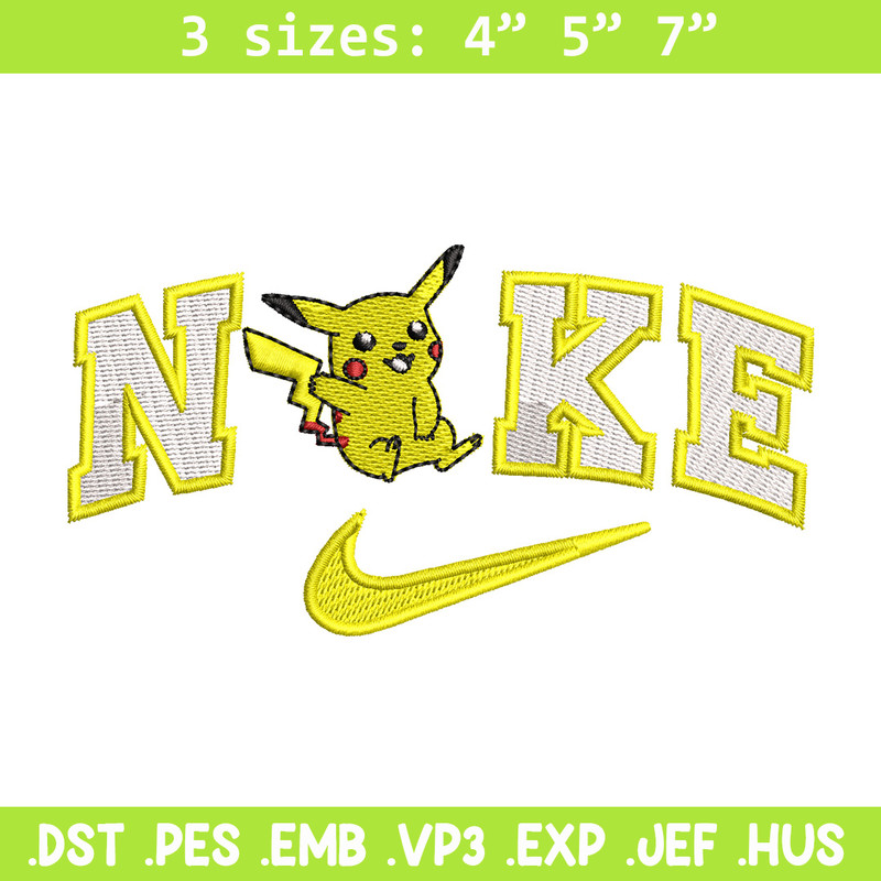 Nike pikachu embroidery design, Pokemon embroidery, Nike design, Embroidery shirt, Embroidery file, Digital download.jpg