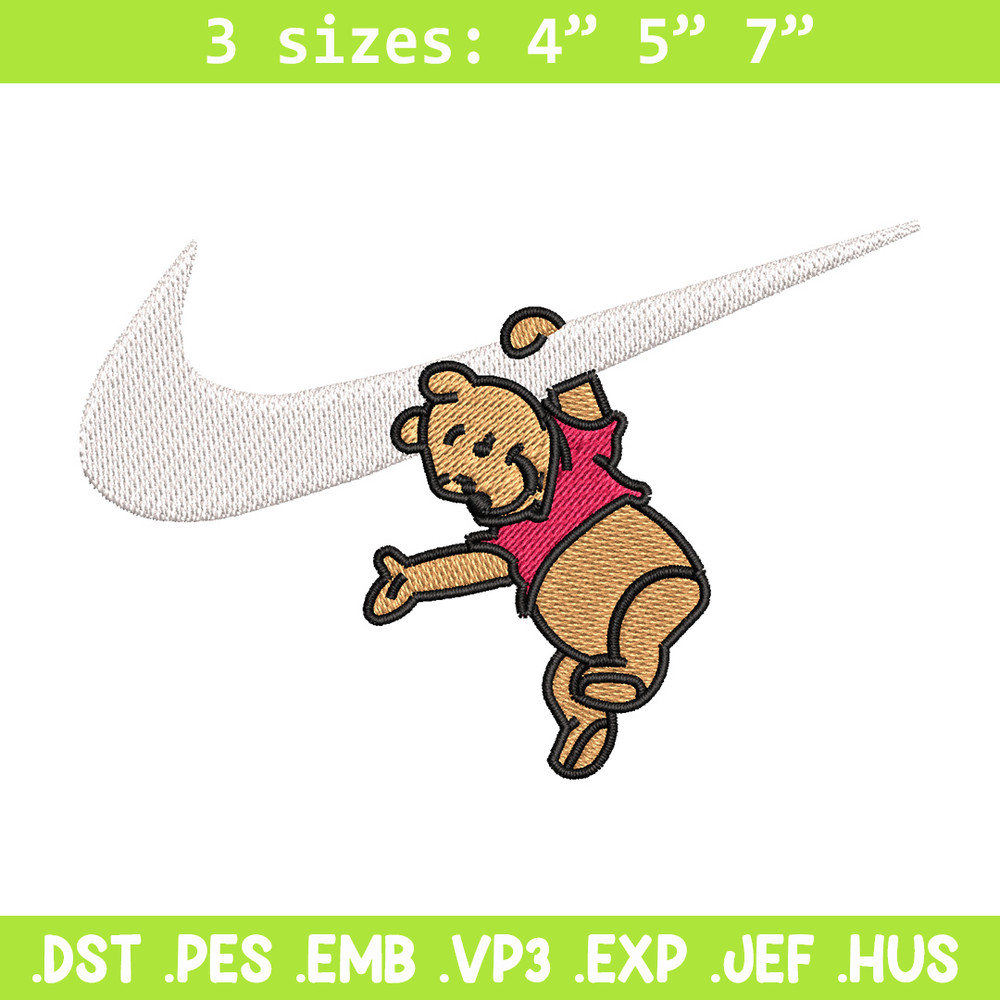 Nike pooh embroidery design, Disney pooh embroidery, Nike design, Embroidery shirt, Embroidery file, Digital download.jpg