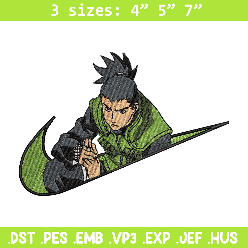 Nike Shikamaru embroidery design, Naruto embroidery, Nike design, anime design, anime shirt, Digital download.jpg