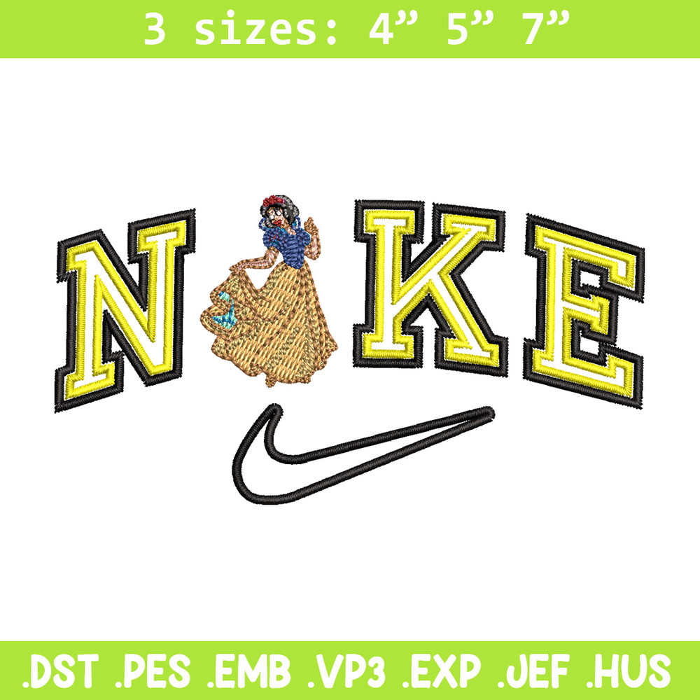 Nike snow white embroidery design, Disney embroidery, Nike design, Embroidery shirt, Embroidery file,Digital download.jpg