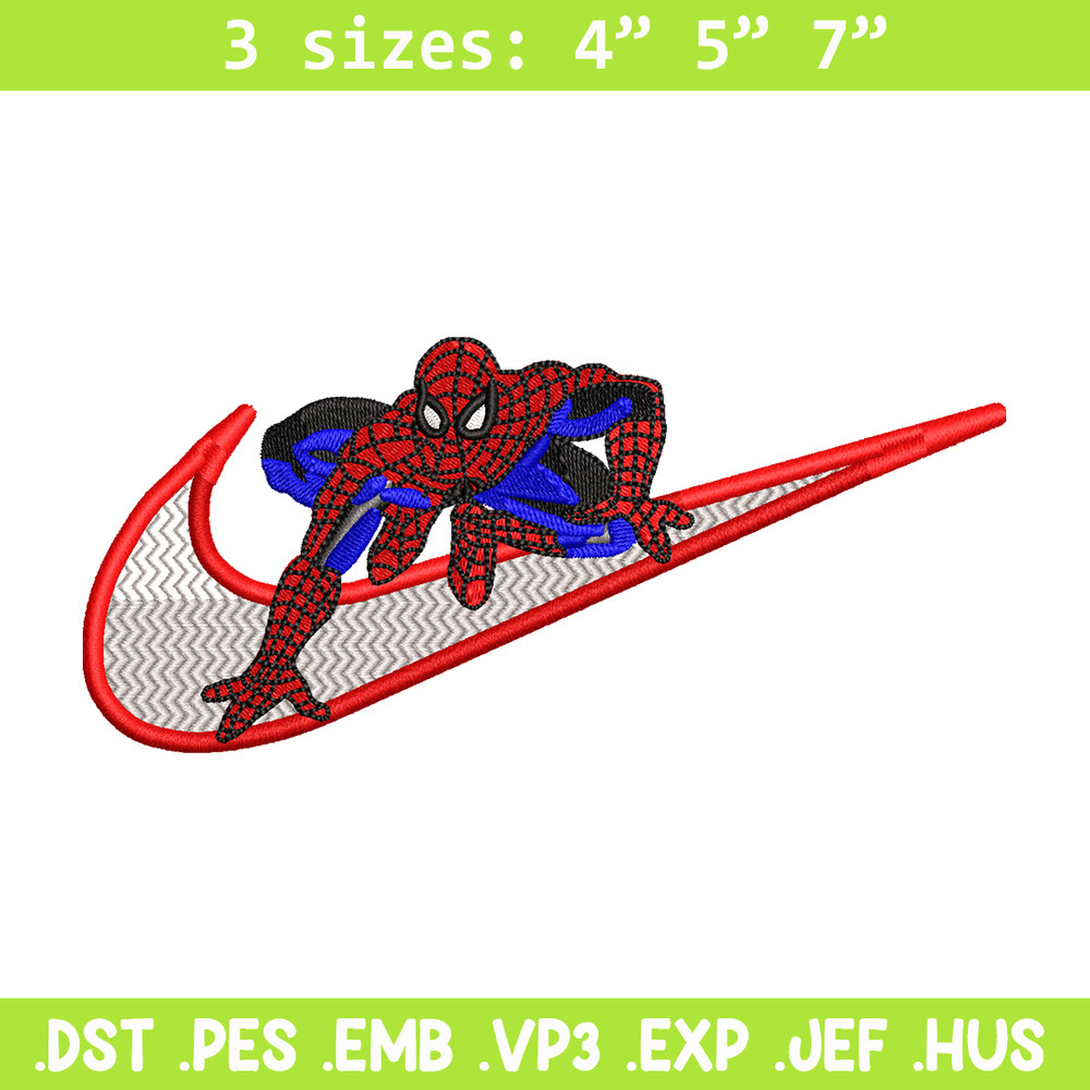 Nike Spiderman Logo embroidery design, Spiderman embroidery, Nike design, movie design, movie shirt, Digital download.jpg