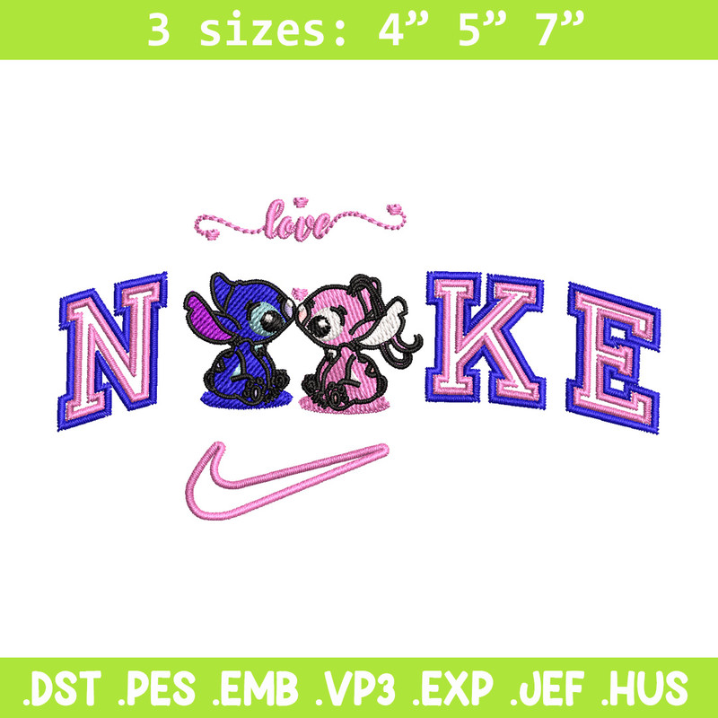 Nike stitch couple embroidery design, Stitch embroidery, Nike design, Embroidery file,Embroidery shirt, Digital download.jpg