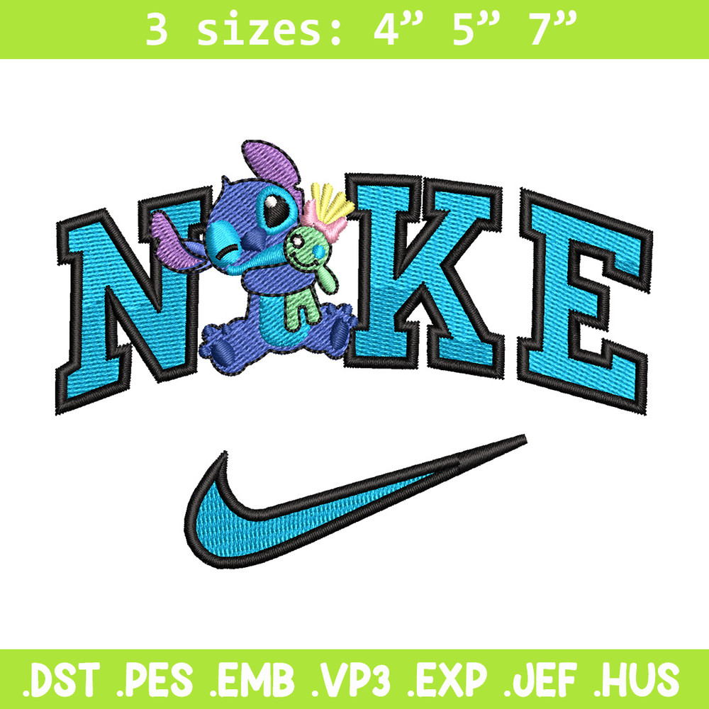Nike stitch cute embroidery design, Stitch embroidery, Nike design, Embroidery shirt, Embroidery file, Digital download.jpg
