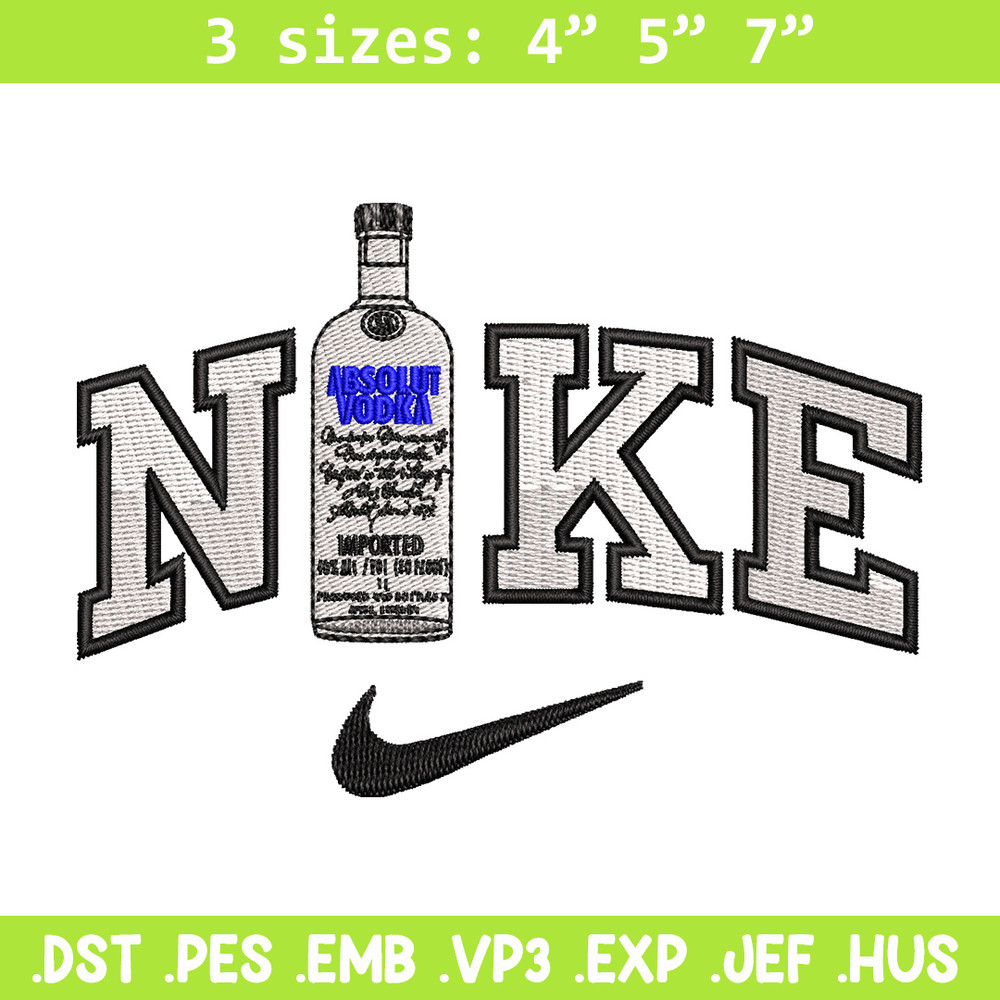 Nike vodka embroidery design, Vodka embroidery, Nike design, Embroidery shirt, Embroidery file, Digital download.jpg