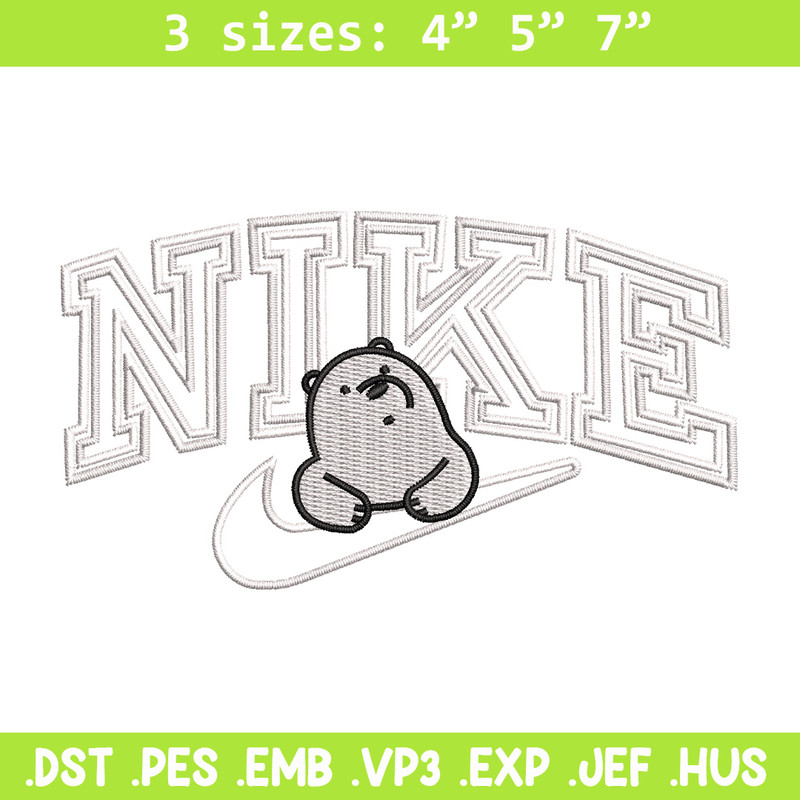 Nike white bear embroidery design, Cartoon embroidery, Nike design, Embroidery shirt, Embroidery file,Digital download.jpg