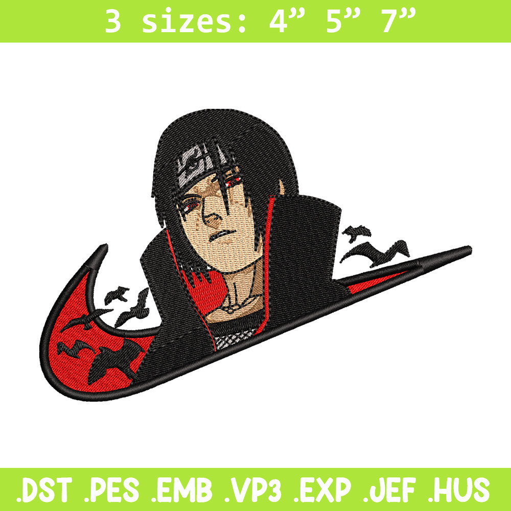 Nike x Itachi V2 embroidery design, Naruto embroidery, Nike design, anime design, anime shirt, Digital download.jpg