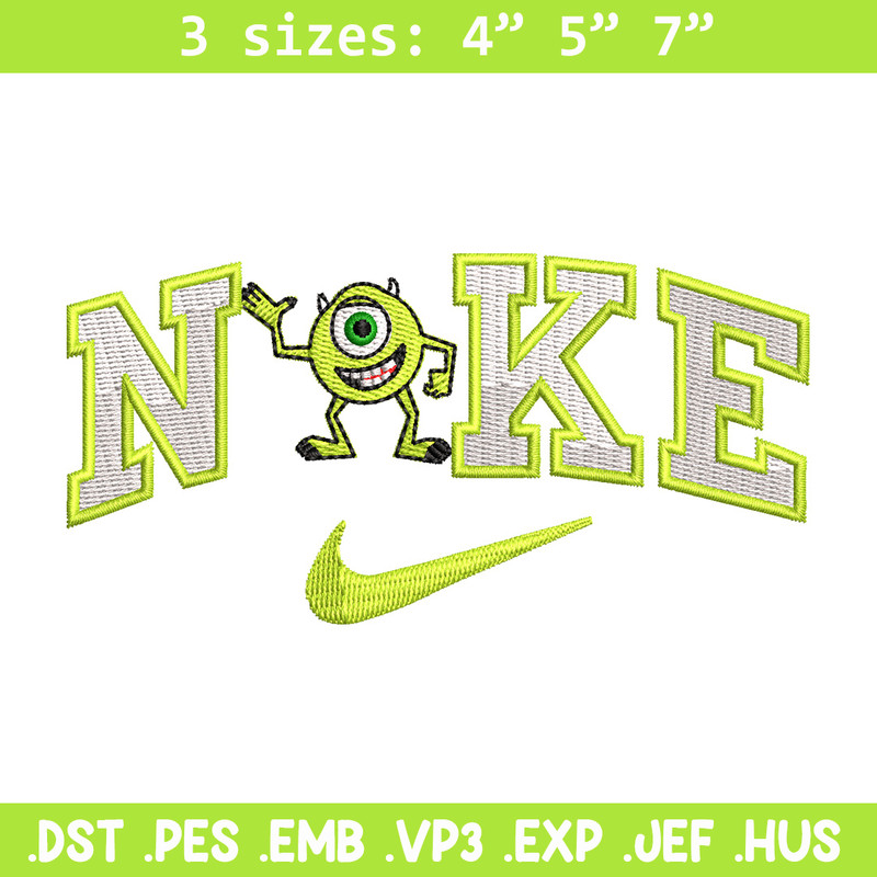 Nike x mike embroidery design, Disney embroidery, Nike design, Embroidery shirt, Embroidery file, Digital download.jpg