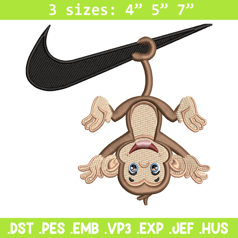 Nike x monkey embroidery design, Monkey embroidery, Nike design, Embroidery shirt, Embroidery file, Digital download.jpg