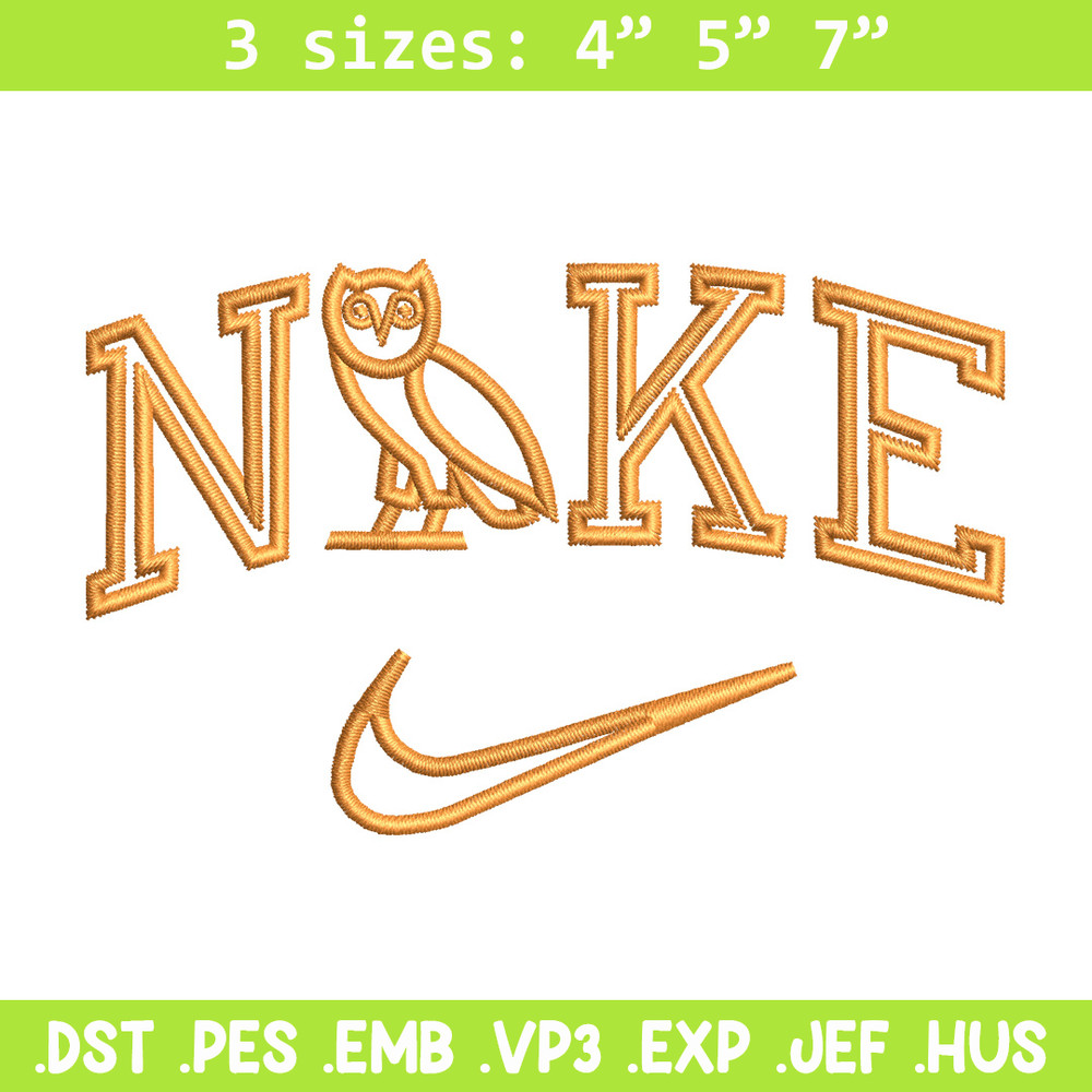 Nike x owl embroidery design, Owl embroidery, Nike design, Embroidery file, Embroidery shirt, Digital download.jpg