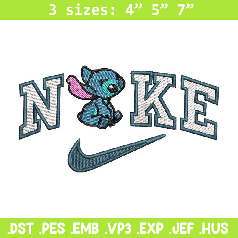 Nike x stitch cute embroidery design, Stitch embroidery,Nike design, Embroidery shirt, Embroidery file, Digital download.jpg