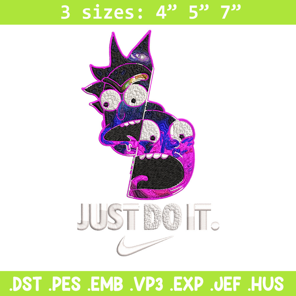 Rick and Morty x Just Rick It Embroidery design, Cartoon Embroidery, Logo Nike design, Embroidery file, Instant download.jpg