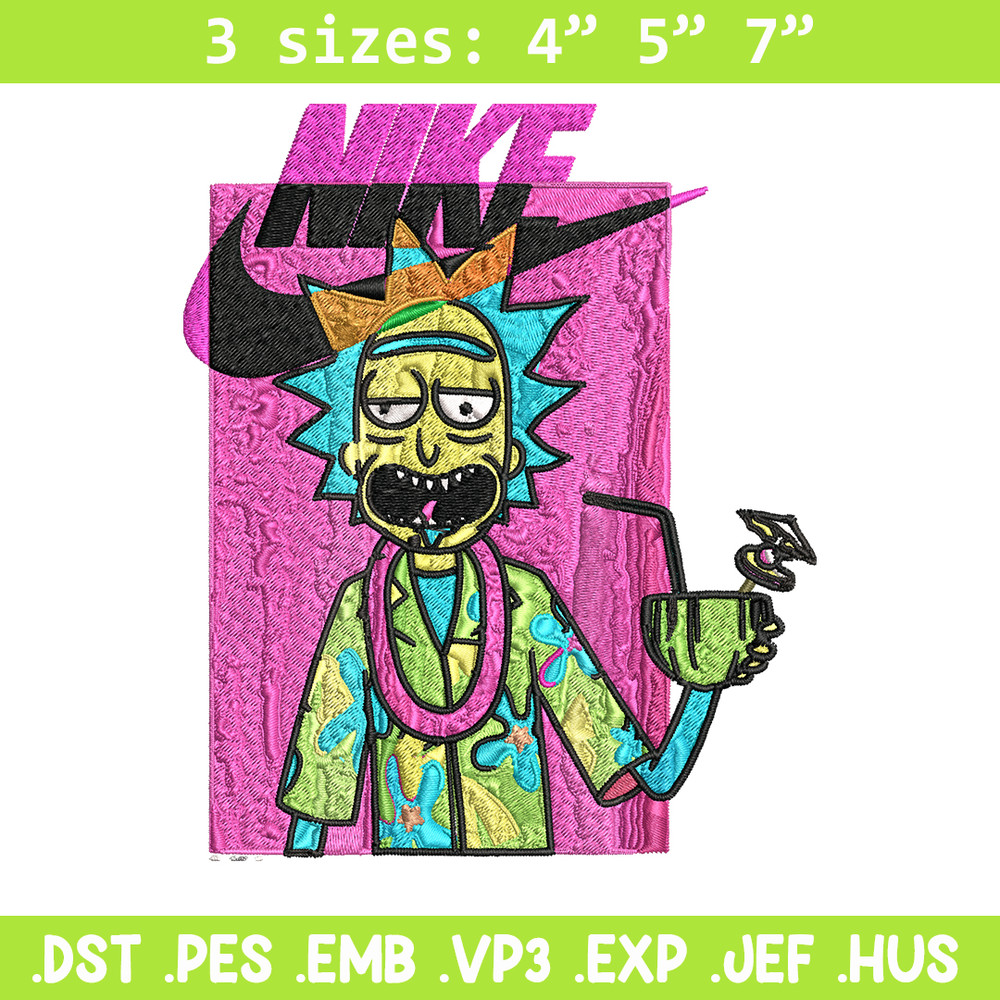 Rick and Morty x Just Rick It Embroidery design, Cartoon Embroidery, Nike design, Embroidery file, Instant download..jpg