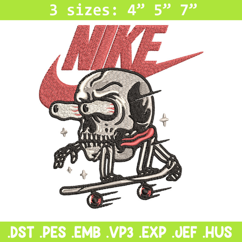 Skull funny Nike Embroidery design, Skull funny Embroidery, Nike design, Embroidery file, logo shirt, Instant download..jpg