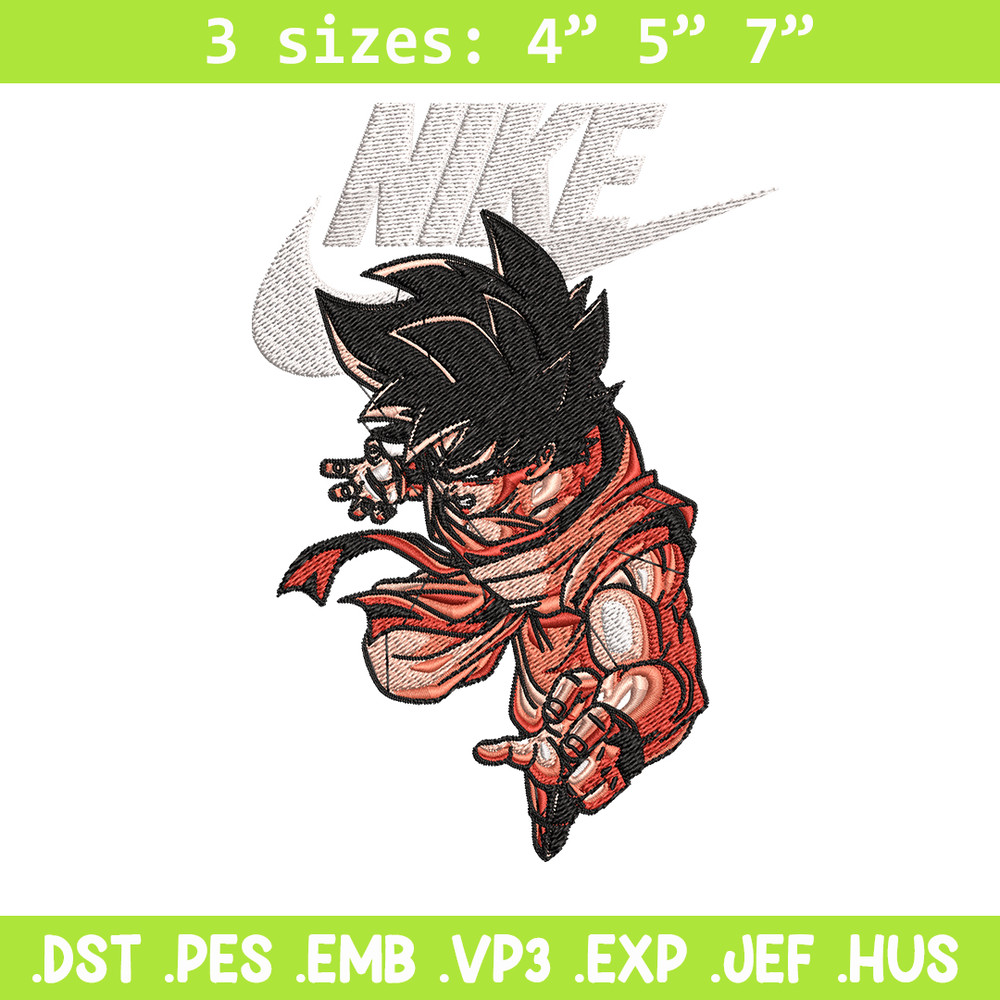 Son Goku Nike Embroidery design, Dragon ball Embroidery, Nike design, anime shirt, Embroidery file, Instant download.jpg