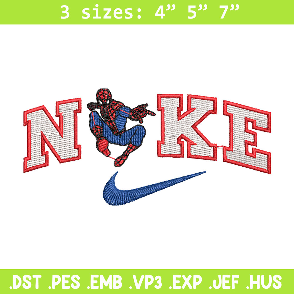 spaiderman nike embroidery design, spaiderman embroidery, logo design, logo shirt, digital download.jpg