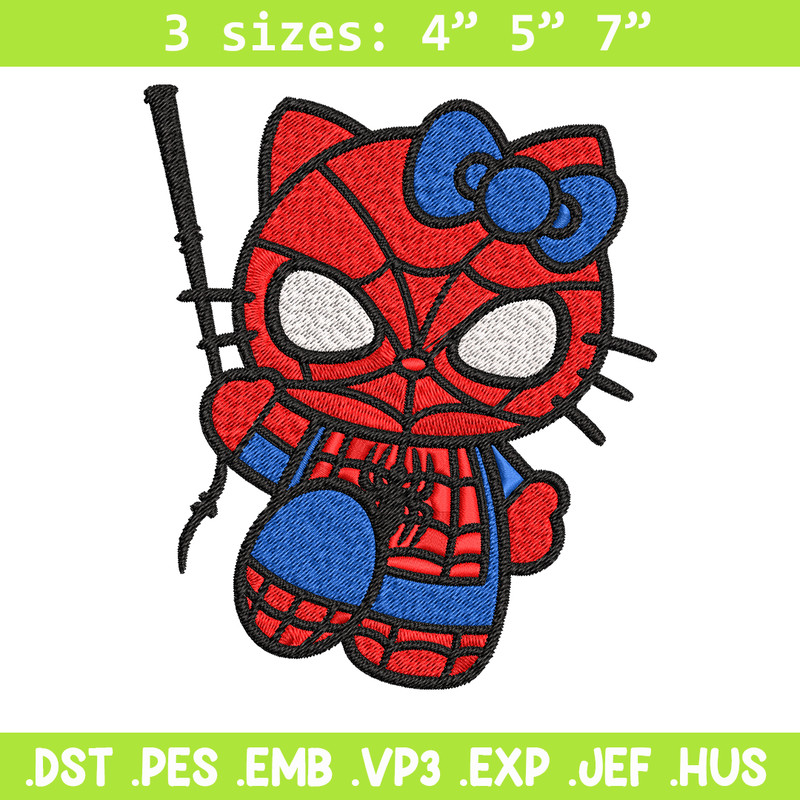 Spiderman Hellokitty Embroidery design, Hellokitty Embroidery, cartoon design, Embroidery File, Digital download..jpg