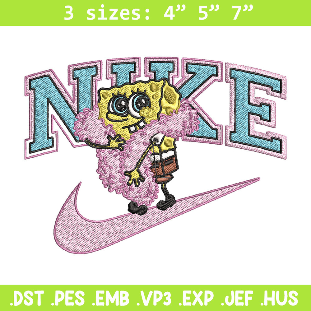 Spongebob pink nike Embroidery Design, Nike Embroidery, Brand Embroidery, Embroidery File, Logo shirt, Digital download.jpg