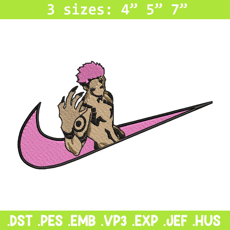 Sukuna Nike embroidery design, Jujutsu kaisen embroidery, Nike design, anime design, anime shirt, Digital download.jpg