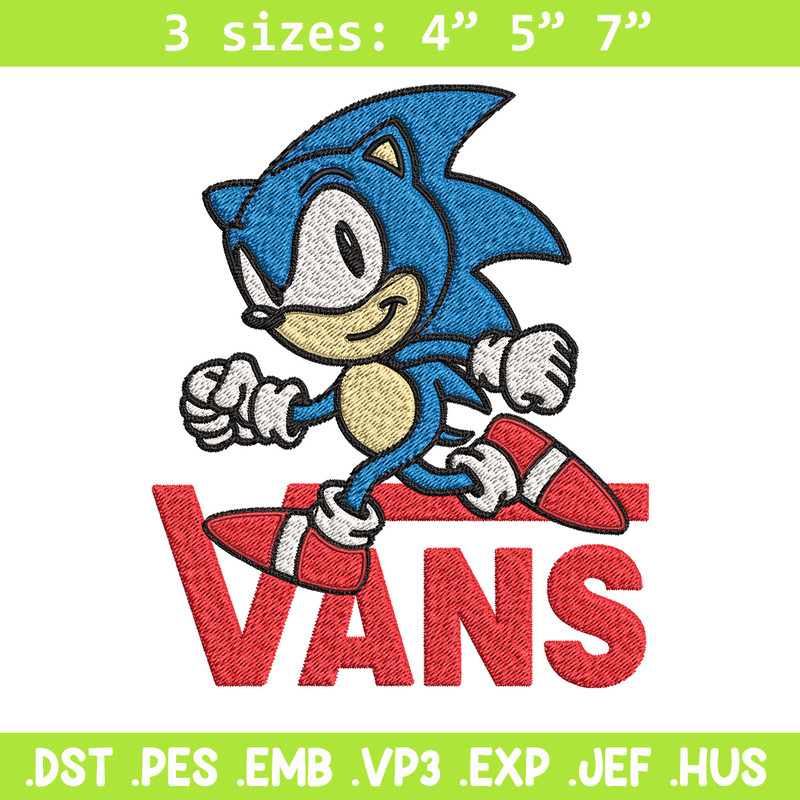 Vans Sonic Embroidery design, Vans Sonic Embroidery, cartoon design, Embroidery File, cartoon shirt, Instant download..jpg