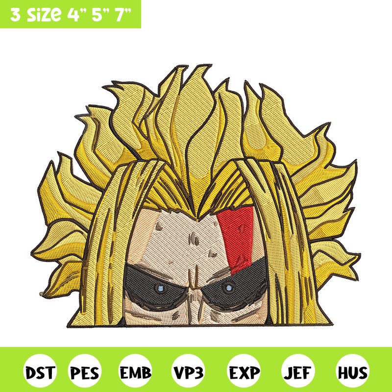 All Might Peeker Embroidery Design, Mha Embroidery, Embroidery File, Anime Embroidery, Anime shirt, Digital download.jpg