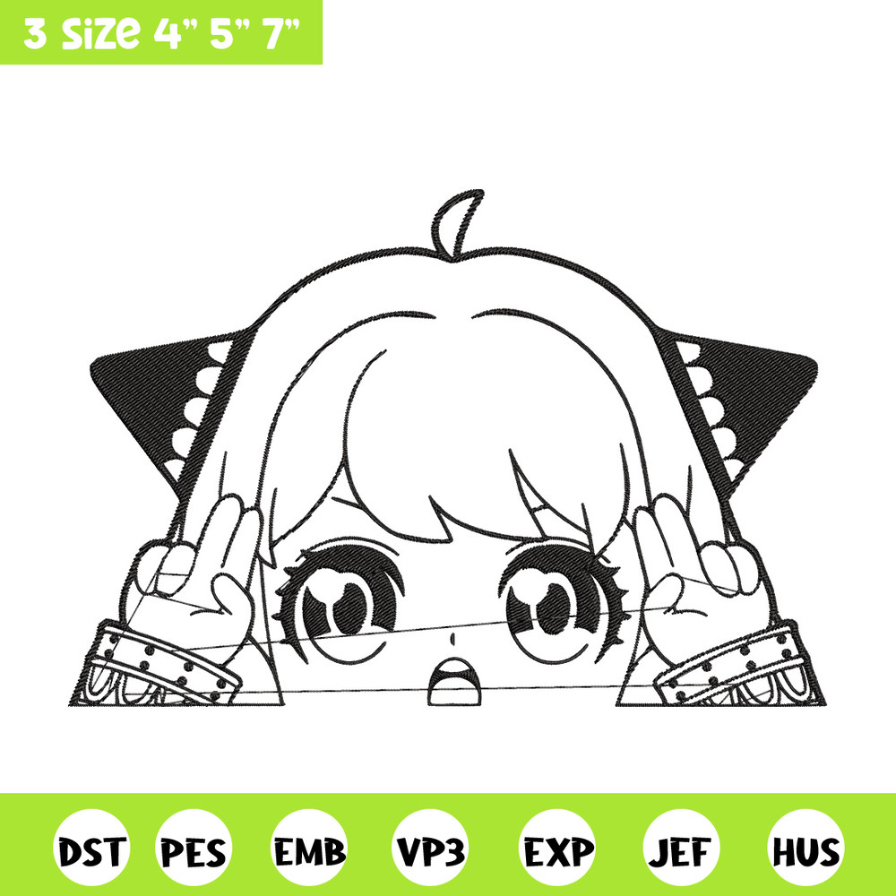 Anya cute Embroidery Design, Spy x family Embroidery, Embroidery File, Anime Embroidery, Anime shirt, Digital download.jpg