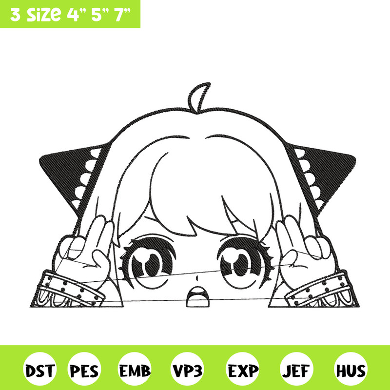 Anya cute Embroidery Design, Spy x family Embroidery, Embroidery File, Anime Embroidery, Anime shirt, Digital download.jpg