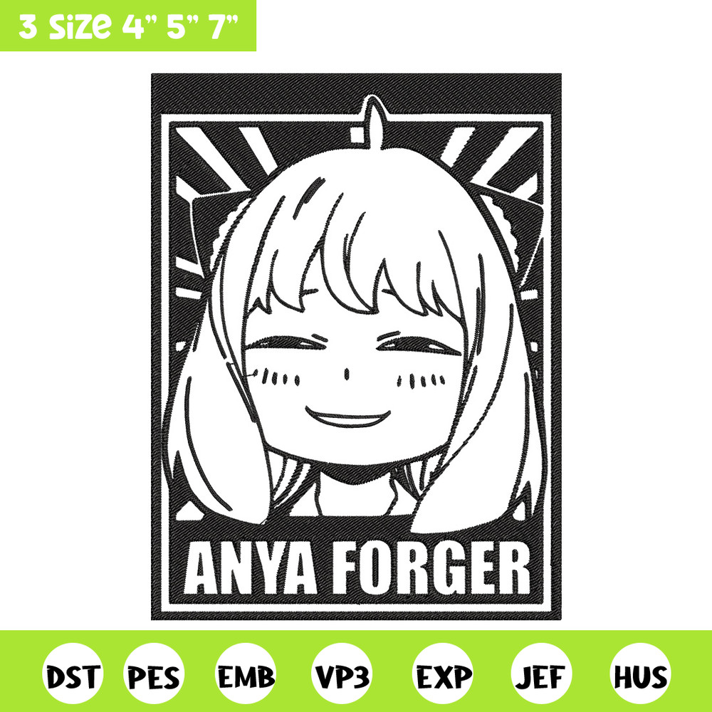 Anya poster Embroidery Design, Spy x family Embroidery, Embroidery File, Anime Embroidery, Anime shirt,Digital download.jpg
