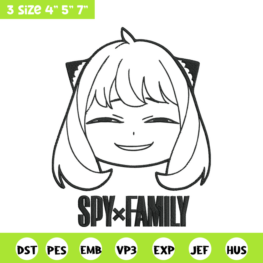 Anya smile Embroidery Design, Spy x family Embroidery, Embroidery File, Anime Embroidery, Anime shirt,Digital download.jpg