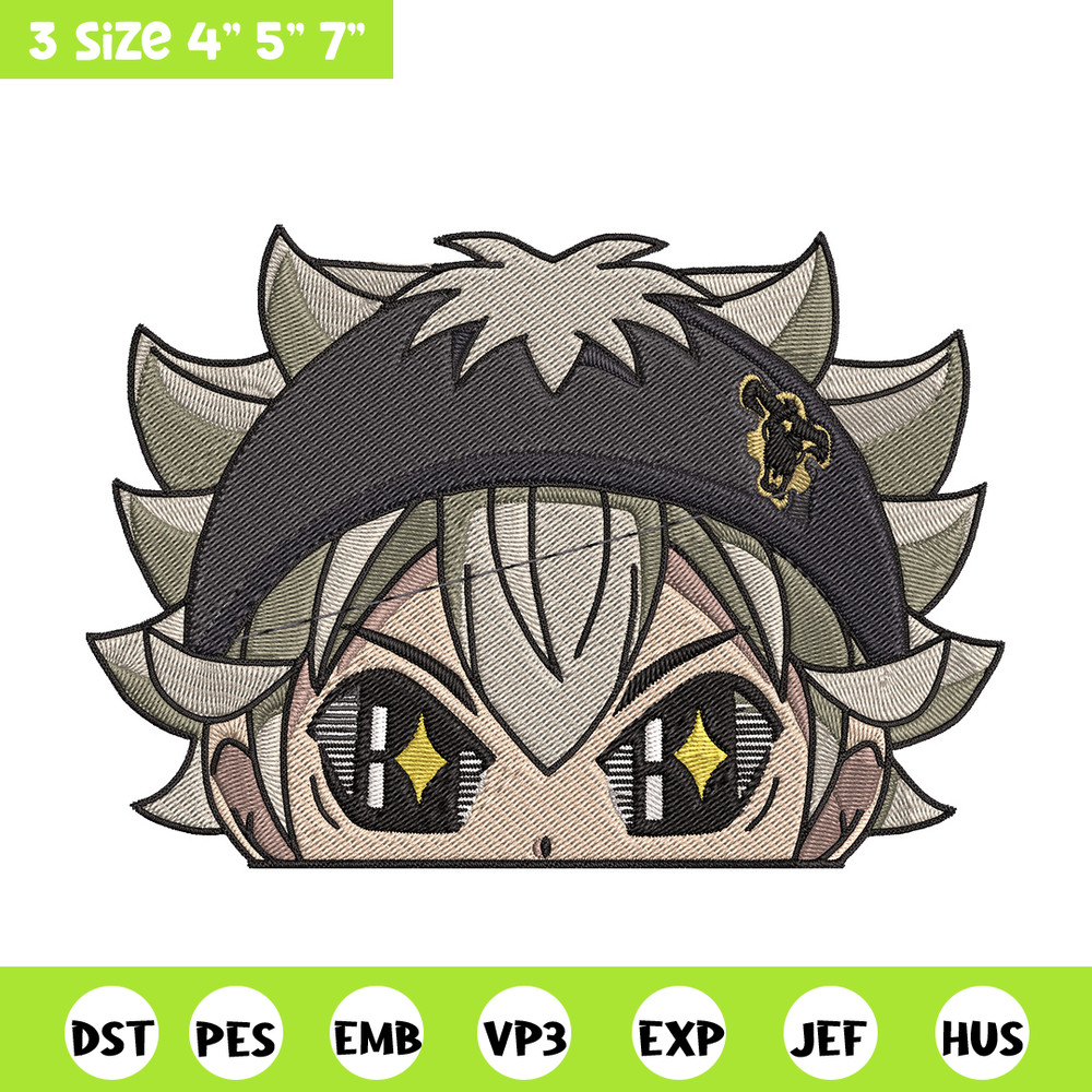 Asta Peeker Embroidery Design, Black clover Embroidery, Embroidery File, Anime Embroidery, Anime shirt,Digital download..jpg