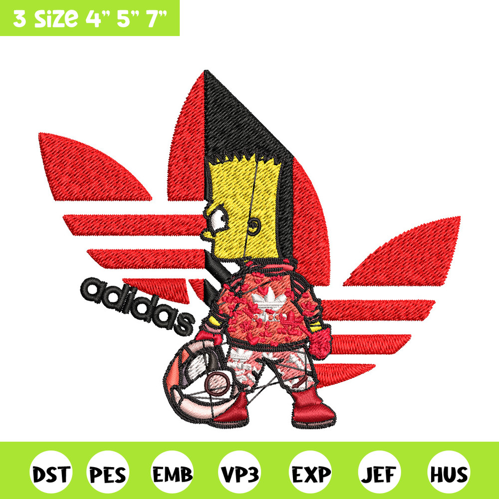 Bart racer adidas Embroidery Design, Adidas Embroidery, Brand Embroidery, Embroidery File, Logo shirt, Digital download.jpg