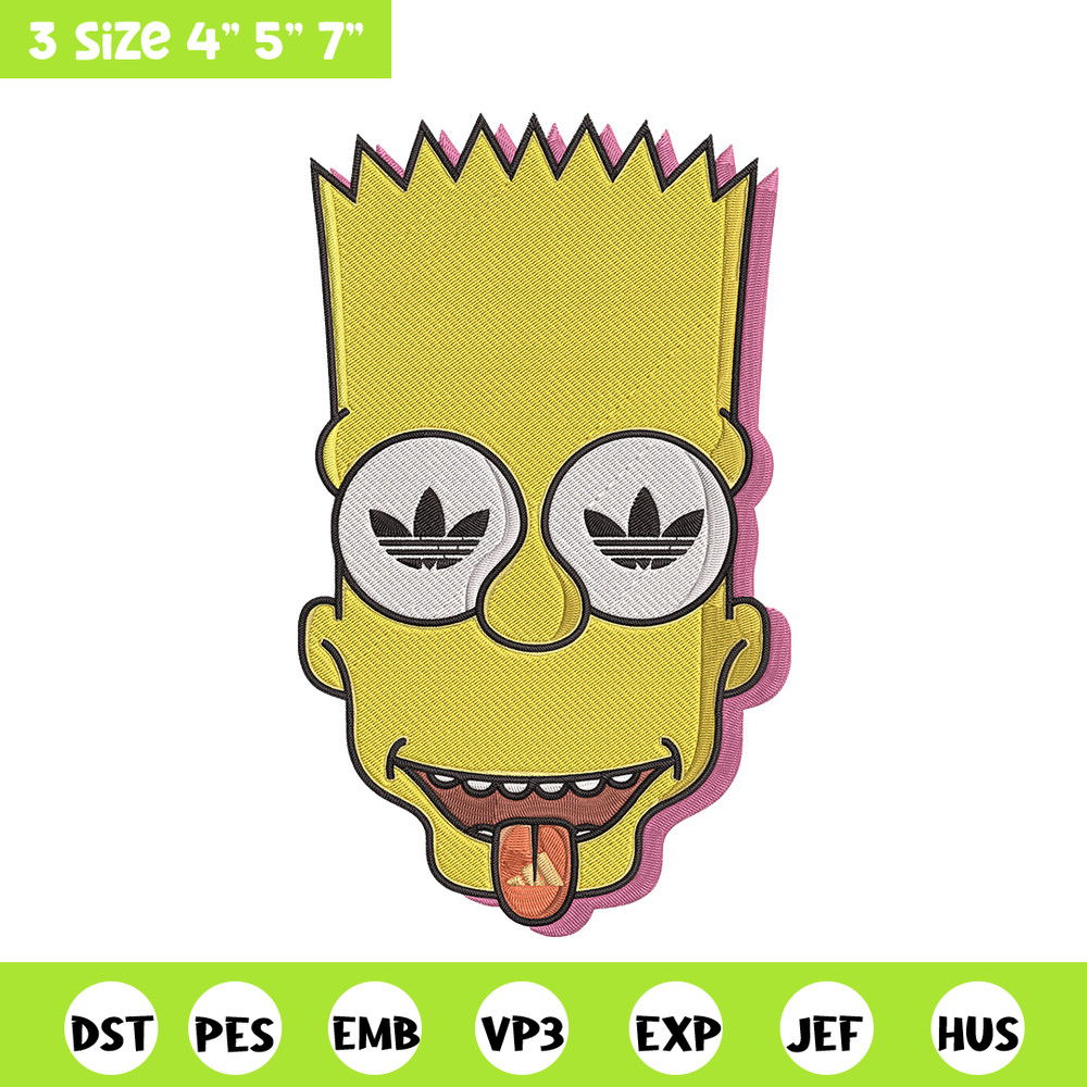 Bart x adidas Embroidery Design, Simpson Embroidery, Embroidery File, Adidas Embroidery, Anime shirt, Digital download.jpg