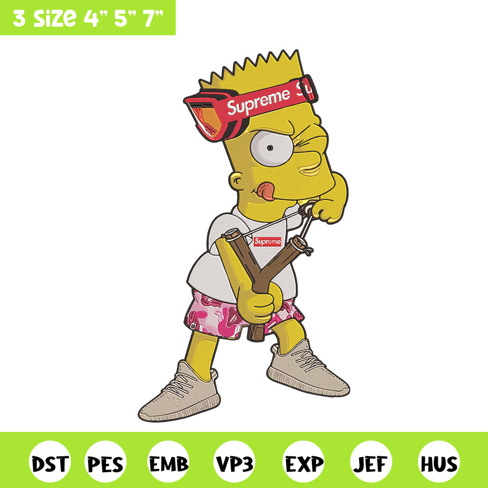 Bart x supreme Embroidery Design, Supreme Embroidery, Embroidery File, Anime Embroidery, Simpson shirt, Digital download.jpg