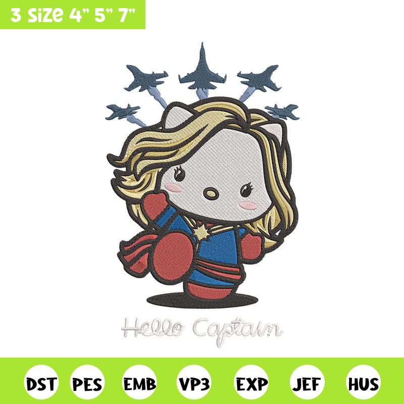 Hello captain Embroidery Design, Hello kitty Embroidery, Embroidery File, Anime Embroidery, Anime shirt,Digital download.jpg