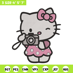 hello kitty camera embroidery design, hello kitty embroidery, embroidery file, anime embroidery, digital download
