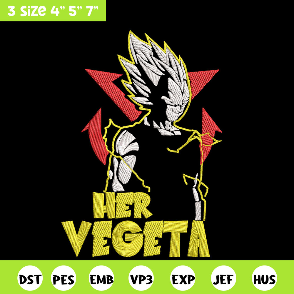 Her Vegeta Embroidery Design, Dragonball Embroidery, Embroidery File, Anime Embroidery, Anime shirt, Digital download..jpg