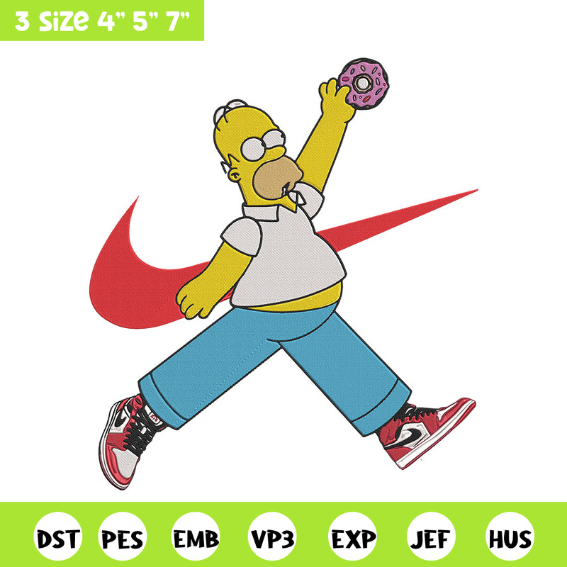 Homer Simpson Embroidery Design, Simpson Embroidery, Embroidery File, Anime Embroidery, Nike shirt, Digital download.jpg