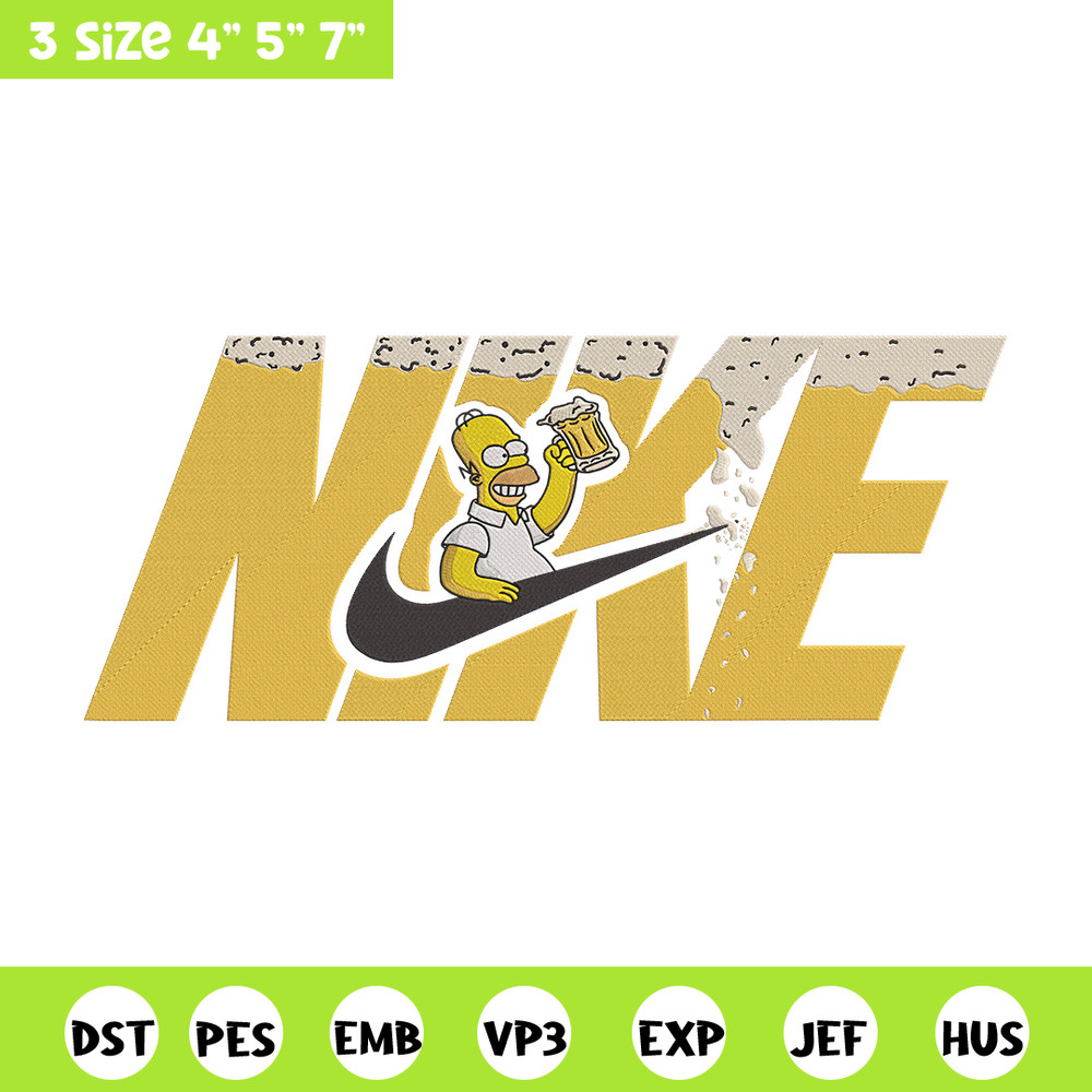 Homer x nike Embroidery Design, Simpson Embroidery, Embroidery File, Nike Embroidery, Anime shirt, Digital download.jpg