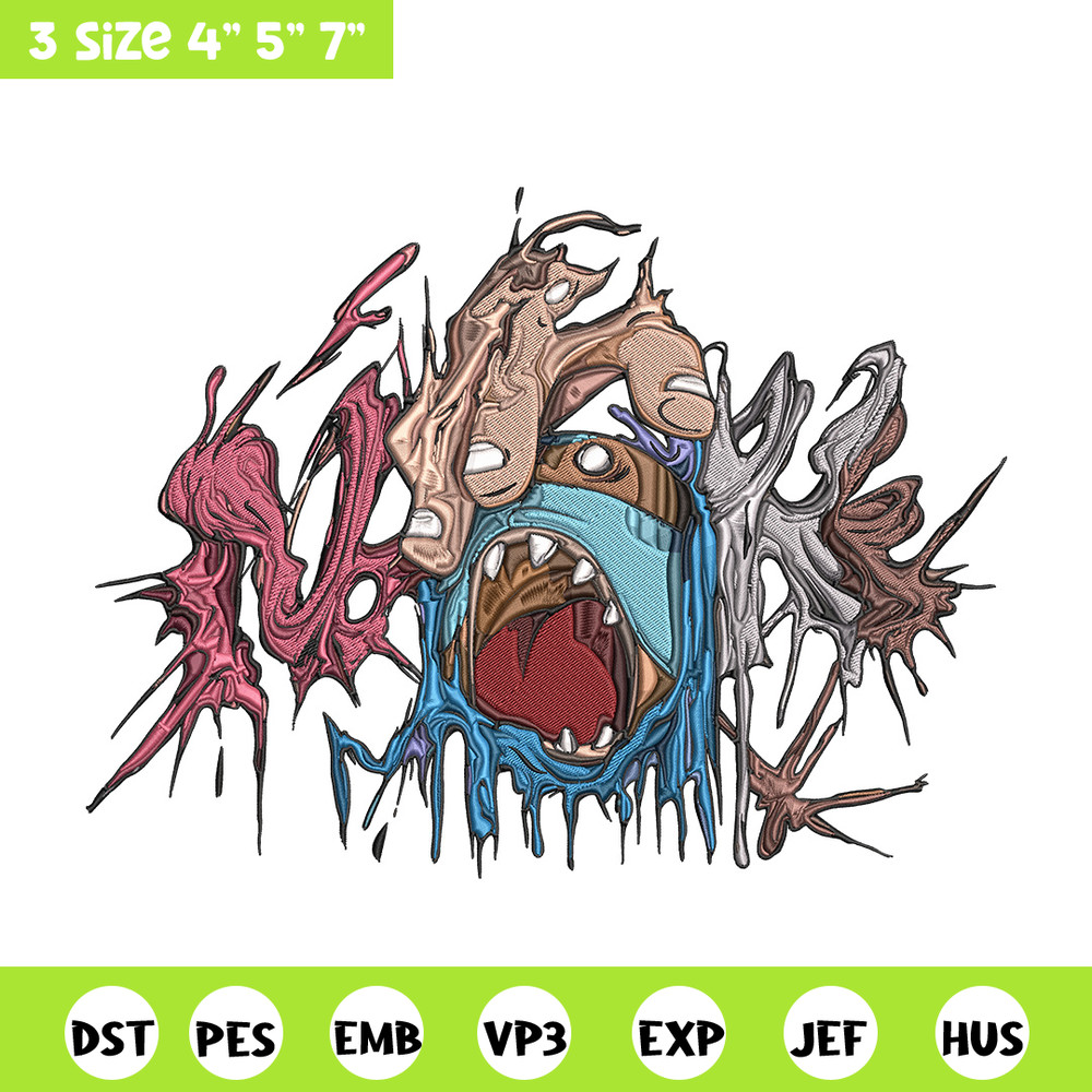 Horror logo Embroidery Design, Horror Embroidery, Embroidery File, Anime Embroidery, Anime shirt, Digital download.jpg