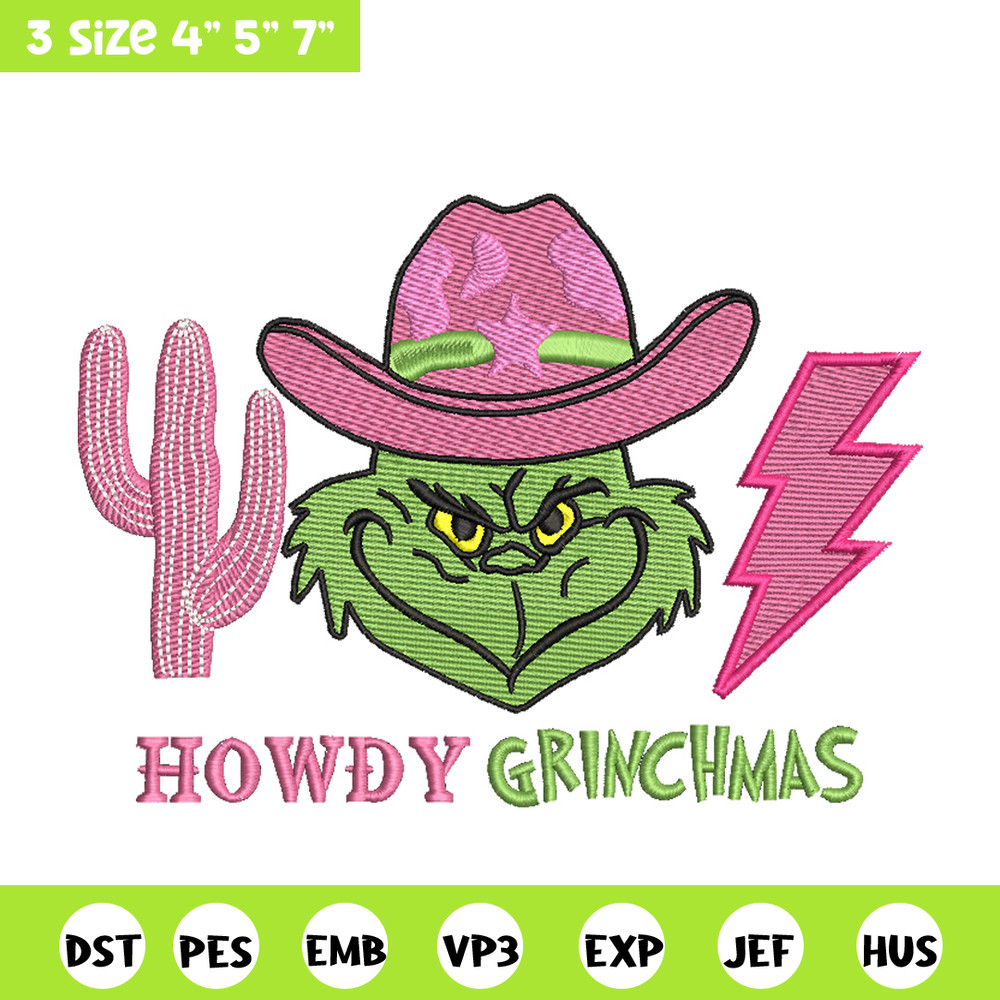 Howdy grinch embroidery design, Grinch embroidery, Chrismas design,Embroidery shirt, Embroidery file, Digital download.jpg