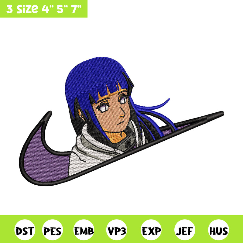 Hyuga Hinata Nike embroidery design, Naruto embroidery, nike design, anime design, anime shirt, Digital download.jpg