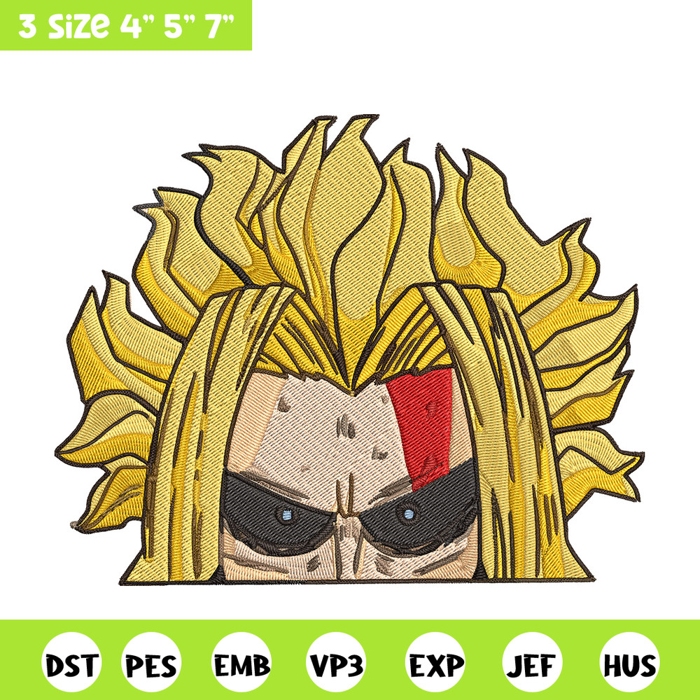 All Might Peeker Embroidery Design, Mha Embroidery, Embroidery File, Anime Embroidery, Anime shirt, Digital download.jpg