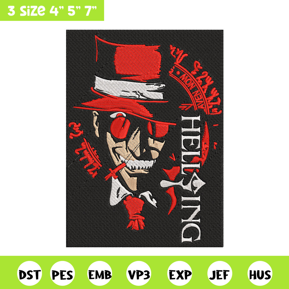 Alucard Poster Embroidery Design, Hellsing Embroidery, Embroidery File, Anime Embroidery, Anime shirt, Digital download.jpg
