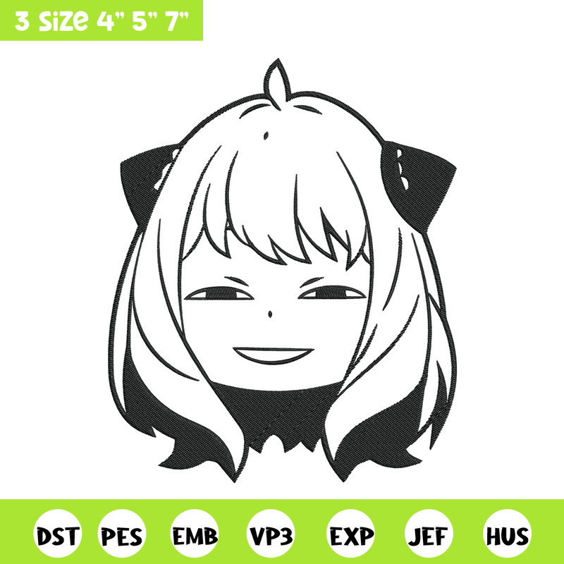 Anya meme Embroidery Design, Spy x family Embroidery, Embroidery File, Anime Embroidery, Anime shirt, Digital download.jpg