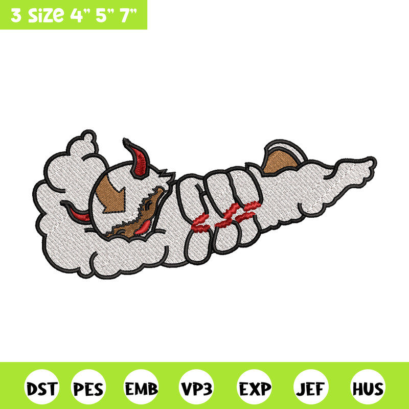 Appa x Nike embroidery design, avatar cartoon embroidery, nike design, Logo shirt, cartoon shirt, digital download.jpg