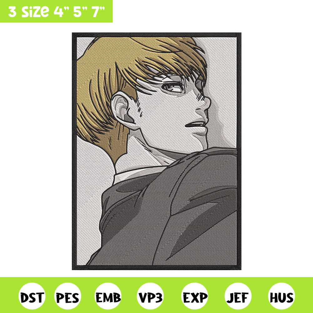 Armin Arlert Embroidery Design, Aot Embroidery, Embroidery File, Anime Embroidery, Anime shirt, Digital download.jpg