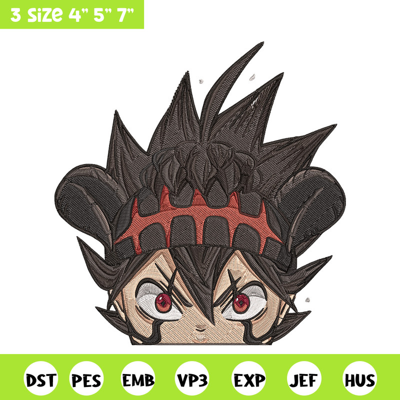 Asta Peeker Embroidery Design, Black clover Embroidery, Embroidery File, Anime Embroidery, Anime shirt, Digital download.jpg
