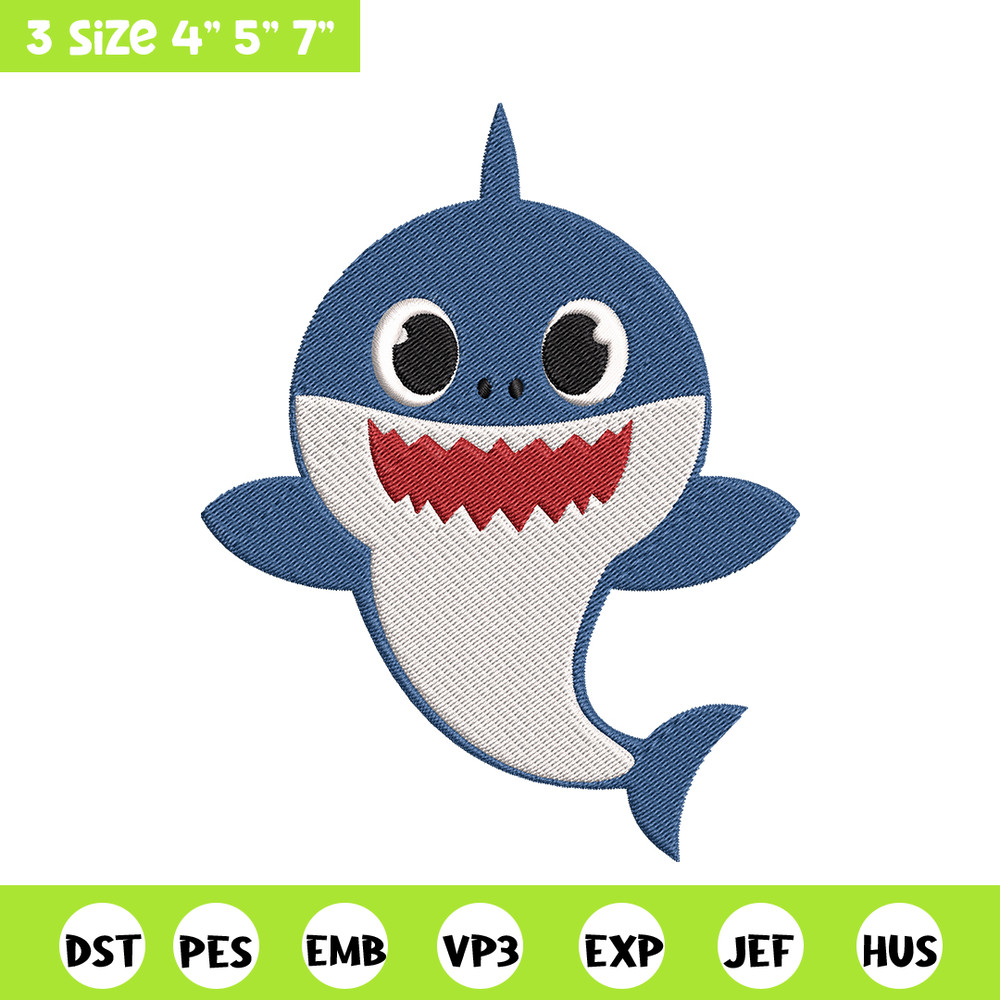 Baby Shark Embroidery Design, Shark Embroidery, Embroidery File, Embroidery design, Digital download..jpg