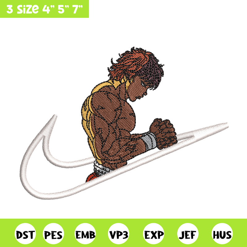 Baki Hanma embroidery design, Baki embroidery, Nike design, anime design, embroidery file, anime shirt, Digital download.jpg