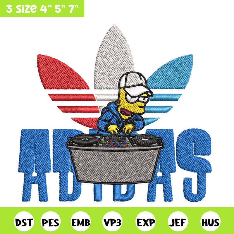 Bart dj adidas Embroidery Design, Adidas Embroidery, Brand Embroidery, Embroidery File, Logo shirt, Digital download.jpg